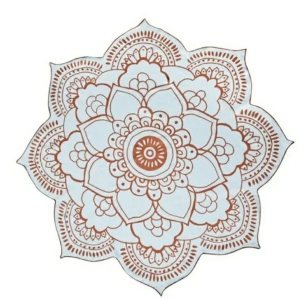 VIX Paula Hermanny Blue Brown Lotus Beach Spa Towel